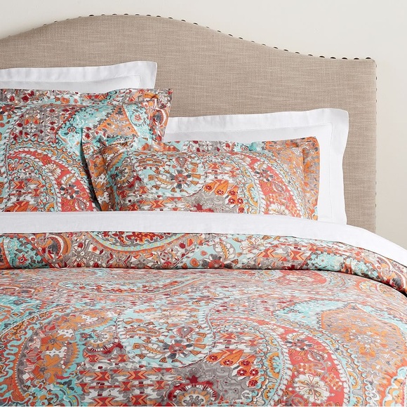 Pottery Barn Other - Pottery Barn Paloma Paisley Organic Percale Queen Duvet